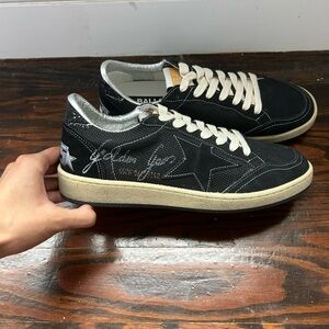 Golden goose ball star black suede